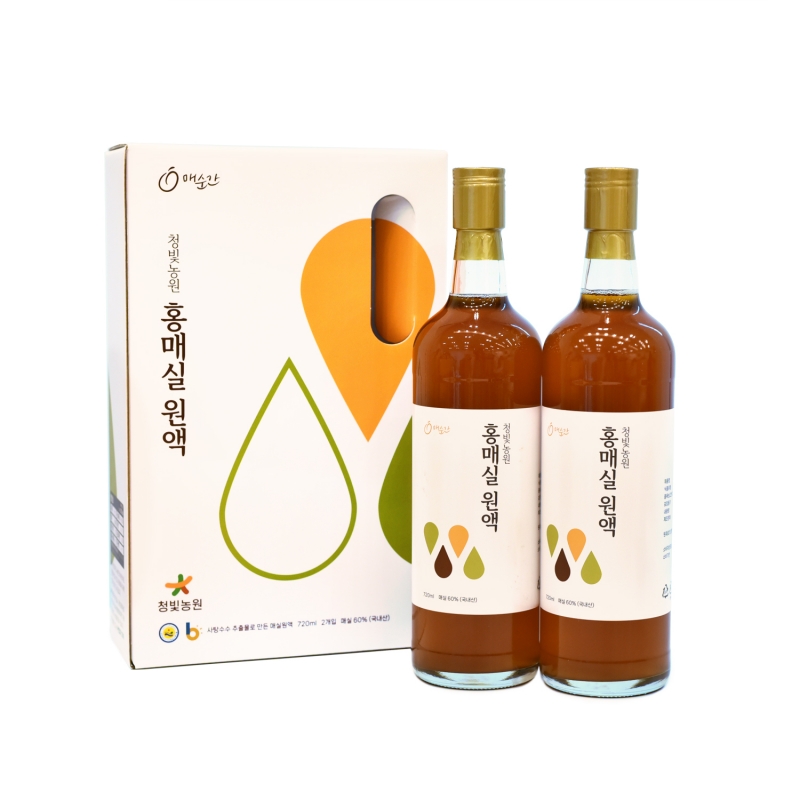 (청빛농원) 원당으로 만든 전통 수제 홍매실원액 (500ml/720ml/1L)