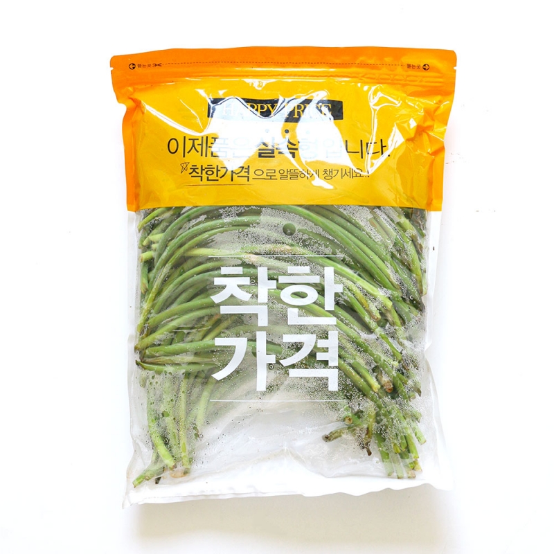 [농식품바우처] 부드럽고 아삭아삭 국내산 햇마늘쫑 1kg_씨방제거용